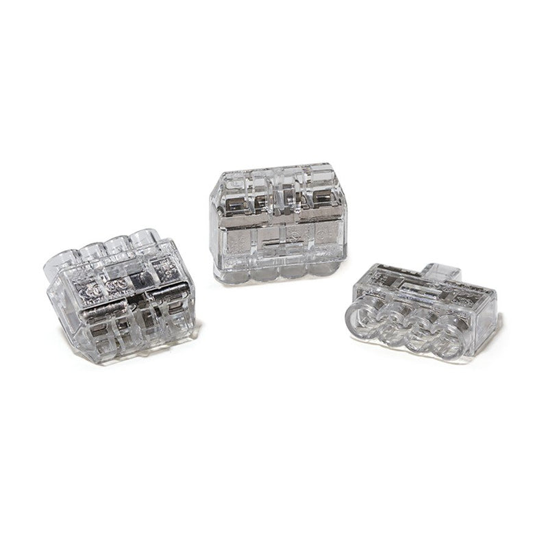 HellermannTyton - Steckklemme Verbindungsdosenklemme HCPM-4 PC CL 100 4x0,5-2,5 transpar. − 100 Stück