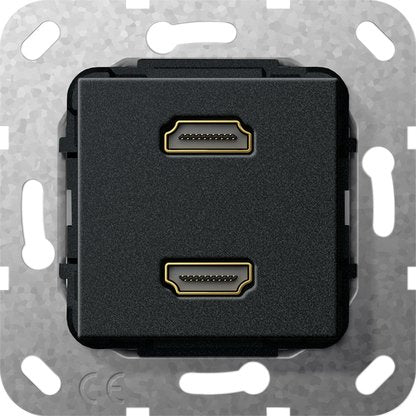Gira - Einsatz/Abdeckung für Kommunikationstechnik HDMI 2fach Kabelpeitsche 567210 sw matt