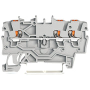 WAGO GmbH & Co. KG - Durchgangs-Reihenklemme 3-Leiter-Durchgangsklemme 2200-1301 1qmm, grau − 100 Stück