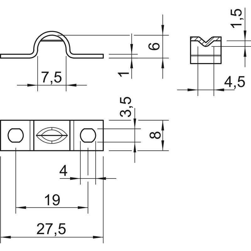OBO Bettermann - Befestigungsschelle für Kabel/Rohre Zugentlastungsschelle 7904 6 G − 100 Stück