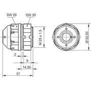 Stahl - Filter (Gehäuse/Schaltschrank Klimatisierung) Klimastutzen 8162/1-25-1 #285780 Los 20 − 20 Stück