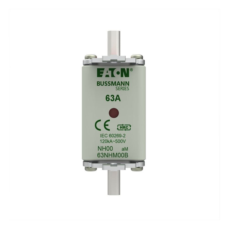 Eaton - Messersicherung Sicherungseinsatz Nieders. FUSE NH 00#63NHM00B 63A AC 500V 120kA − 3 Stück