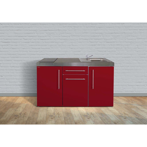 Stengel - Mini-Küche Miniküche Premiumline MPBR160KSGKFliBre2Sn Bordeauxrot