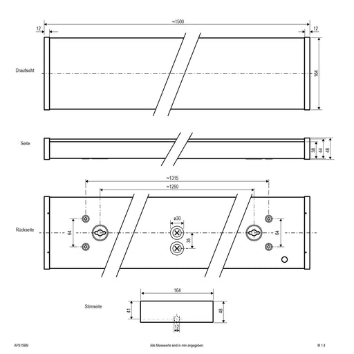 EVN Lichttechnik - Mechanisches Zubehör/Ersatzteile für Leuchten Blindmodul 1500mm APS15BM