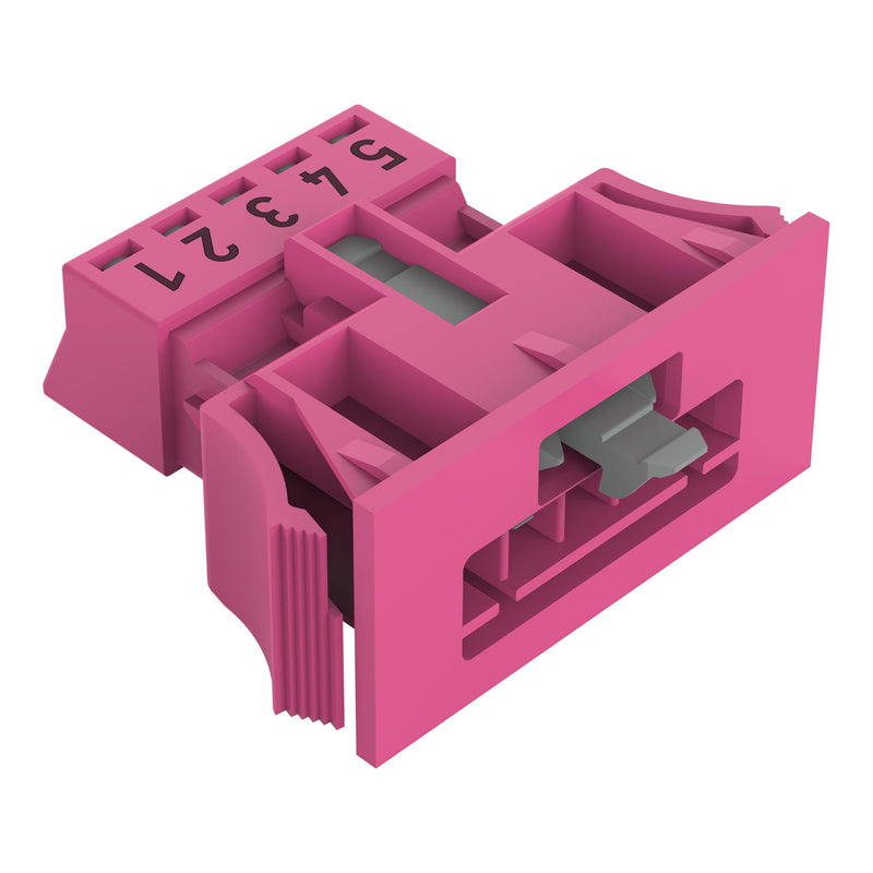 WAGO - Geräteanschluss für steckbare Gebäudeinstallation Snap-In-Stecker 890-795 5-polig,Kod. B,pink − 50 Stück