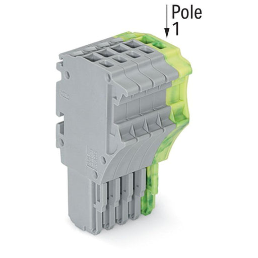 WAGO - Ein- und mehrpolige Klemmenleiste 1-Leiter-Federleiste 2020-105/000-036 1,5 mm²,gr/gn-ge − 50 Stück