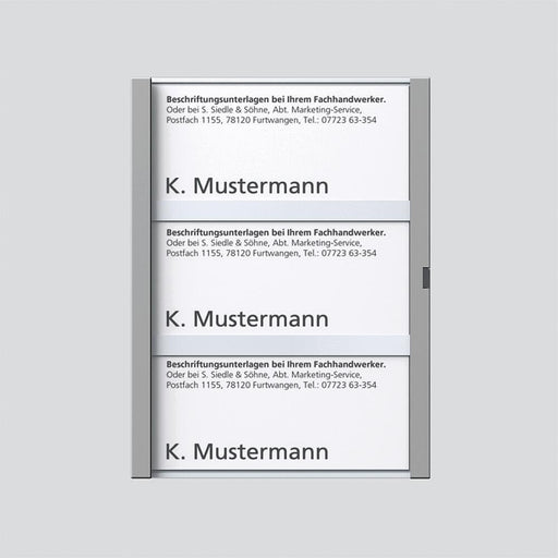 Siedle&Söhne - Zubehör/Ersatzteile für Türkommunikation Namensschild titan-met kpl 200029793-00 f.TM 612-3 TM − 1 Stück