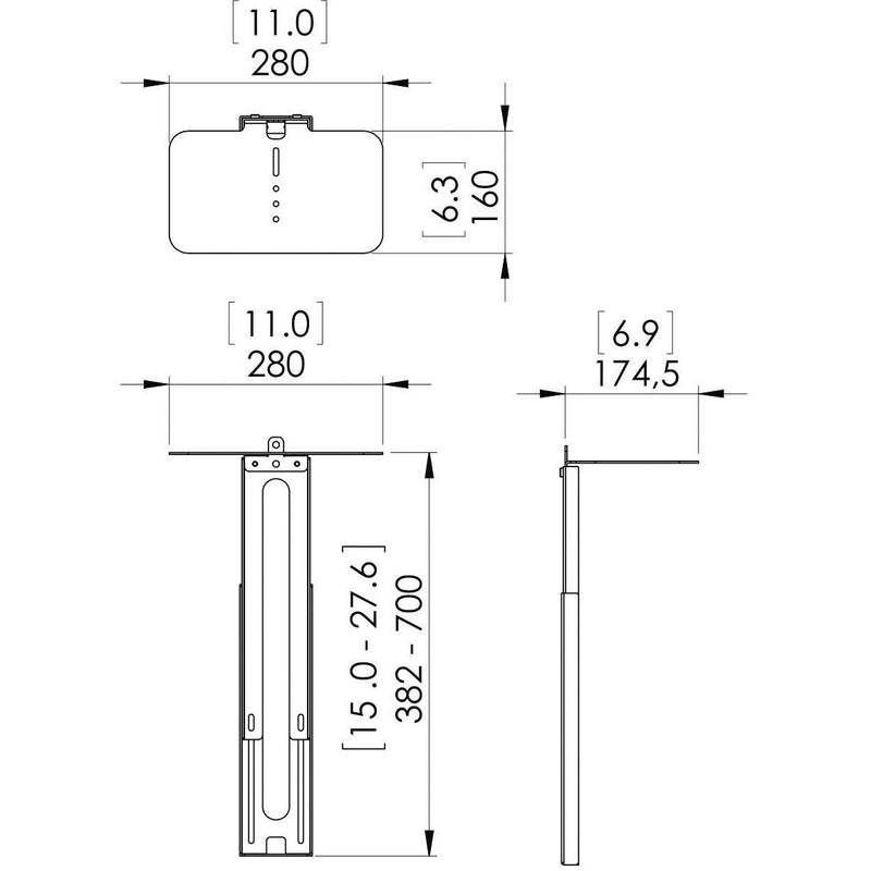 Vogels - Zubehör/Ersatzteile für Unterhaltungselektronik Kamera/Lautsprecherhalter PVA5070 sw Connect-it,55-90Z