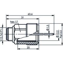 Telegärtner - Koax-Steckverbinder PH-Elektrodensteckkopf sw 100024949 Industrieausführung − 10 Stück
