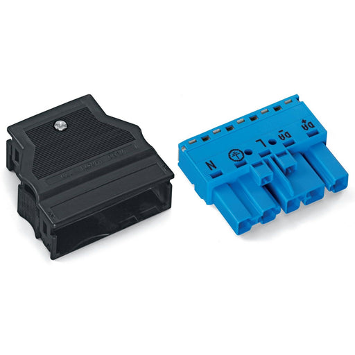 WAGO - Steckverbinder für steckbare Gebäudeinstallation Steck. m. Zugentlastungsg. 770-1115/022-000 5-polig,blau − 25 Stück