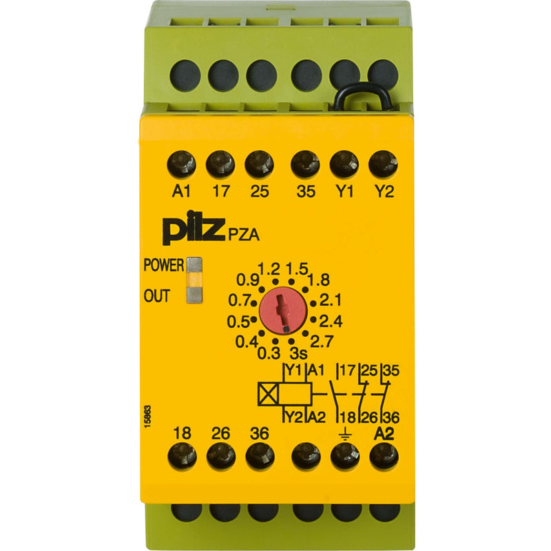 Pilz - Zeitrelais Zeitrelais anprechverz. PZA 3 #774038 230VAC 1n/o 2n/c