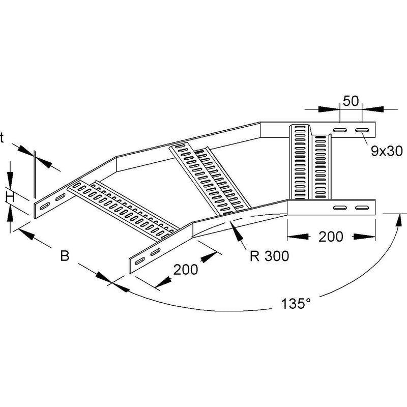Niedax - Bogen für Kabelleiter Bogen 45Gr. KLMZBBL 40.400 F 40x400mm