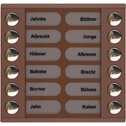TCS Tür Control - Montageelement für Türstation Audioaußenstation 2-reihig PET12-EB/04 Erw.12 Tasten bronze