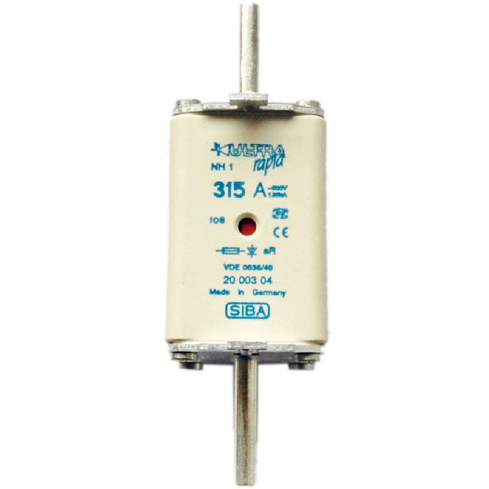 Siba - Messersicherung NH-Sicherungseinsatz 2000304.100 100A NH1/0 500V − 3 Stück
