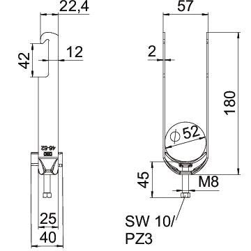 OBO Bettermann - Bügelschelle BS-W2-K-52 FT 6-52mm − 25 Stück