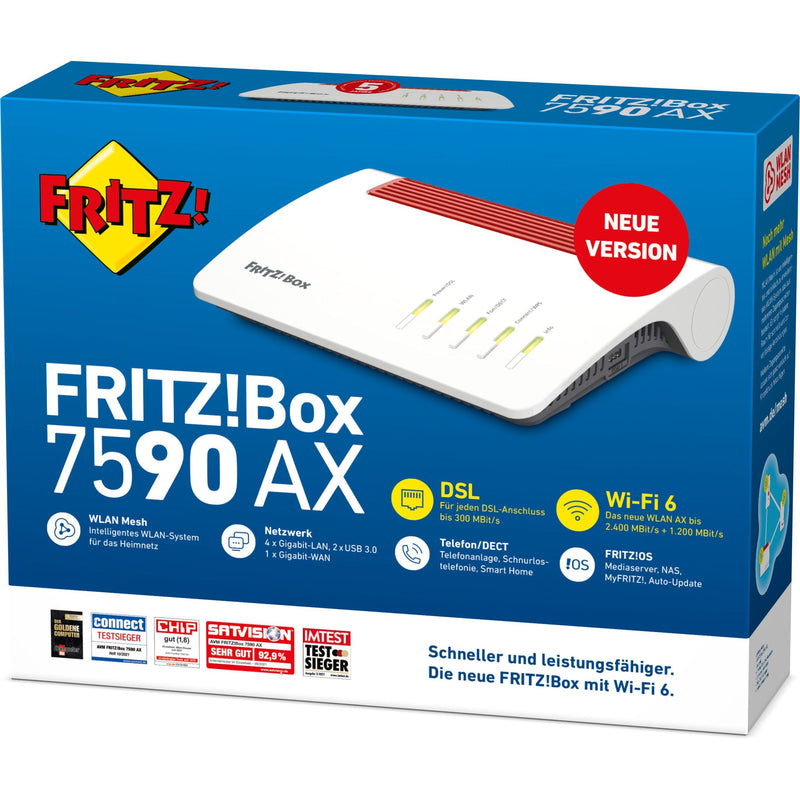 FRITZ - Netzwerk Router WLAN Router FRITZ!Box 7590 AX V2 ohne S0