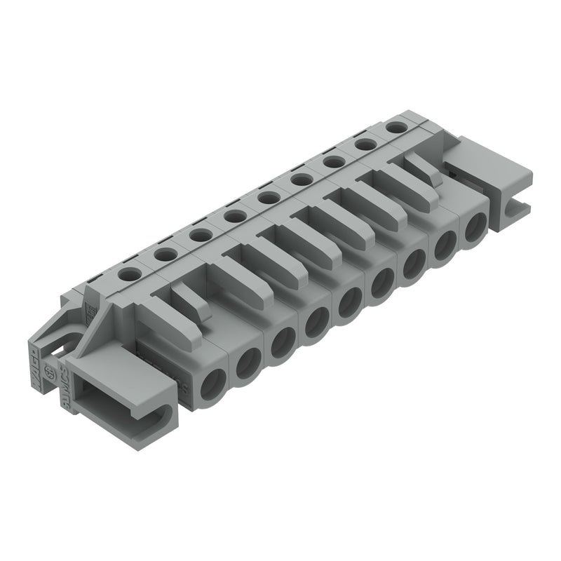 WAGO - Leiterplattensteckverbinder THT-Federleiste abgewink. 232-239/047-000 Rastermaß 5mm,grau − 25 Stück