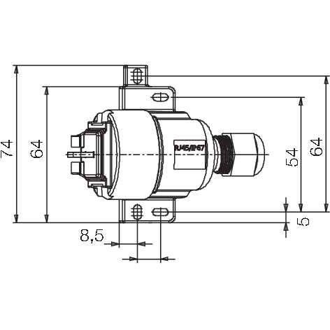 Weidmüller - Modularer Steckverbinder Anschlussdose anschraubbar IE-S-IP67 inkl. RJ45 Modul