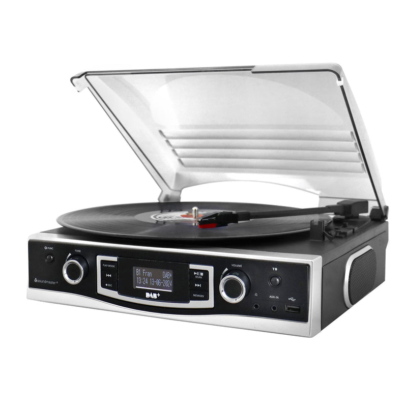 Soundmaster - Schallplattenspieler Plattenspieler/DAB+Radio PL590SW sw USB und Encoding