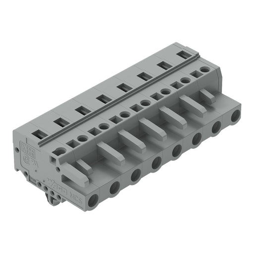 WAGO - Kabelsteckverbinder für Leiterplattensteckverbinder 1-Leiter-Federleiste 231-208/008-000 CAGECLAMP,2,5 mm²,gr − 25 Stück