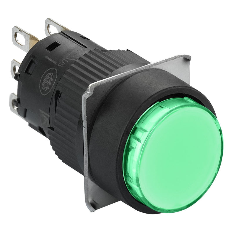 Schneider Electric - Drucktaster, Komplettgerät Grüner Drucktaster XB6EAA31P flach, o. Rastung − 5 Stück