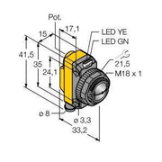 Turck - Reflexions-Lichtschranke Opto Sensor QS18VN6CV15Q7 Winkellichttaster