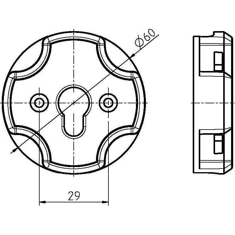 DELTA DORE - Zubehör/Ersatzteile für Tor-/Rollladenantriebe Adapter f.Small RM 4015K-S f.Click-Antriebslag.