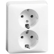 Peha - Schalter-/Steckdosenkombination SCHUKO-Doppel-Steckdose ws H 80.6512.02 16A 250V 2-pol