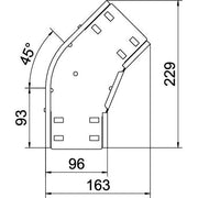 OBO Bettermann - Bogen für Kabelrinne Bogen 45 Grad RB 45 310 FS 35x100 bandverzinkt