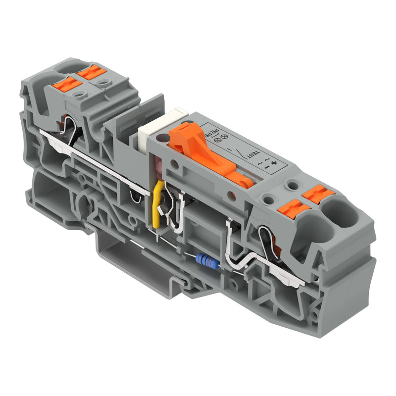 WAGO - Trenn- und Messtrenn-Reihenklemme Erdleiter-Trennklemme 2206-1671/1000-850 orange,grau − 25 Stück