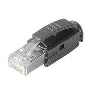 Weidmüller - Modularer Steckverbinder Stecker RJ45 Crimp IE-PS-RJ45-TH-BK mit Knickschutz − 10 Stück