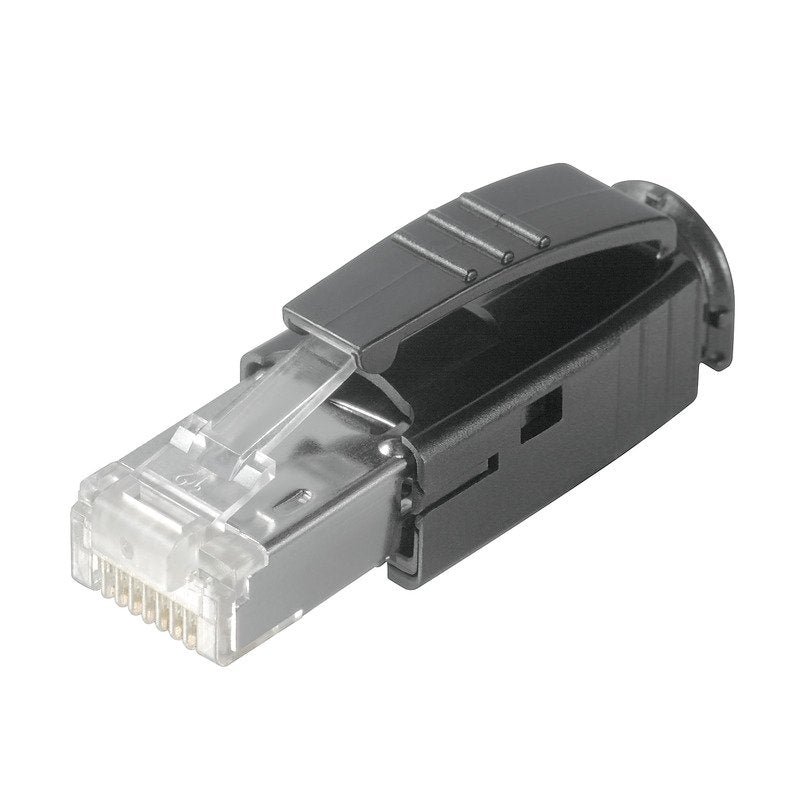 Weidmüller - Modularer Steckverbinder Stecker RJ45 Crimp IE-PS-RJ45-TH-BK mit Knickschutz − 10 Stück