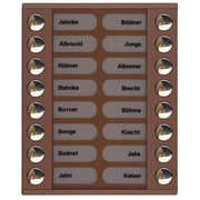 TCS Tür Control - Montageelement für Türstation Audioaußenstation 2-reihig PET16-EB/04 Erw.16 Tasten bronze