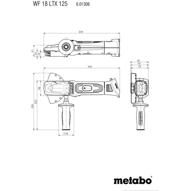 Metabowerke - Winkelschleifer (Akku) Akku-Winkelschleifer WF 18 LTX 125 Quick Flachkopf