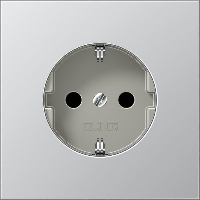 Jung - Abdeckung/Bedienelement für Installationsschalterprogramme Zentralplatte AL 2520 PL f. SCHUKO-Steckdose