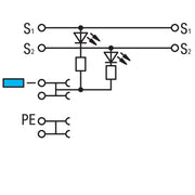 WAGO - Initiator/Aktor-Reihenklemme 3-Leiter-Aktorenklemme 2000-5310/1102-950 LED gelb für PNP − 50 Stück
