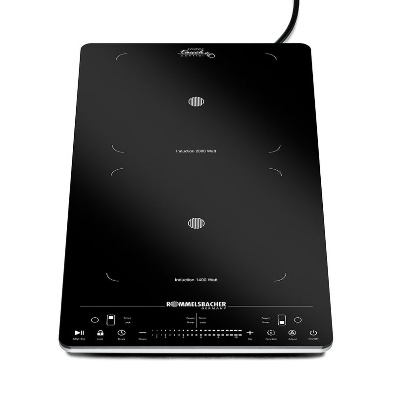 Rommelsbacher - Kochfeld Induktion Doppelkochplatte CT 3430/IN Slider Touch Glask