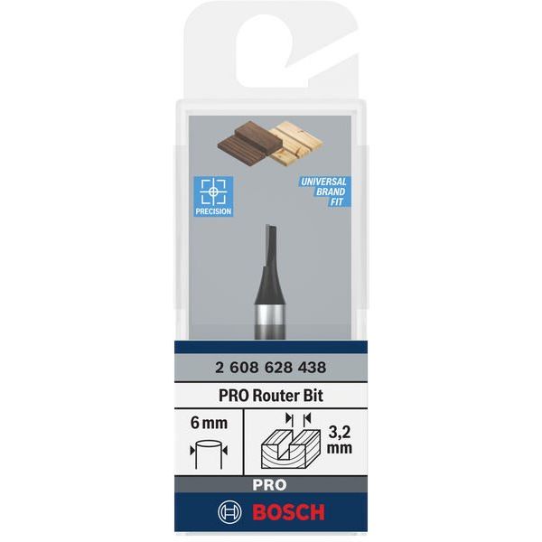 Bosch - Fräser PRO Nutfräser, 2608628438 einschneidig 3,2 x L
