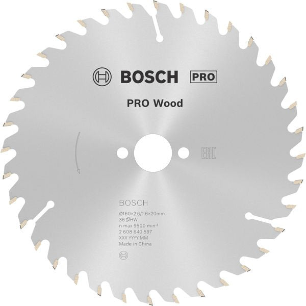Bosch - Kreissägeblatt PRO Wood Kreissägeblatt, 2608640597 160 x 2,6 x 20 mm