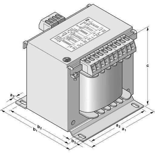 SBA-TrafoTech - Einphasen-Steuertransformator UniversaltransformatorE-UL 167-0140 200-550/115-115/1600