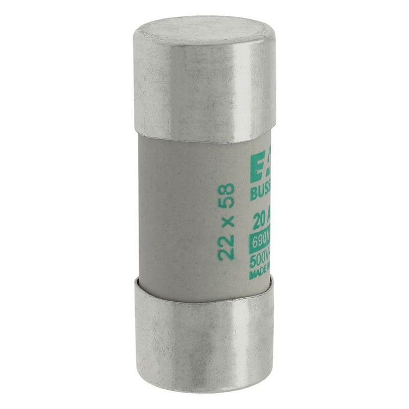 Eaton - Zylindrische Sicherung Sicherungseinsatz Nieders. CYLINDRICA#C22M20 20A AC 690V 80kA − 10 Stück