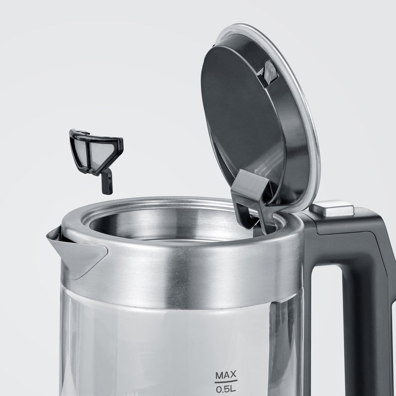 Severin - Wasserkocher Glas-Wasserkocher WK 3458eds-geb/sw 0,5L,40-100Grad