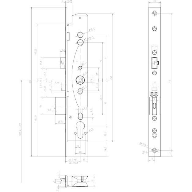 Assa Abloy effeff - Elektrischer Türöffner Mediator Schloss 609-302PZ-----1 Rohrrah.,Dornm.40mm