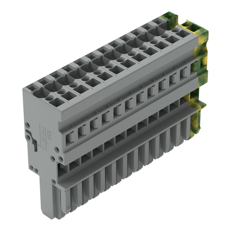 WAGO - Ein- und mehrpolige Klemmenleiste 1-Leiter-Federleiste 769-113/000-036 4mm²,gn-ge/gr − 10 Stück