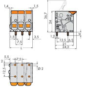 WAGO - Leiterplattenklemme 2606-1106 6mm²,gr − 40 Stück