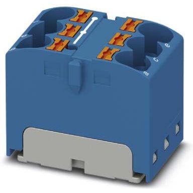 Phoenix Contact - Durchgangs-Reihenklemme Verteilerblock PTFIX 6X4-G BU 6p, blau − 10 Stück