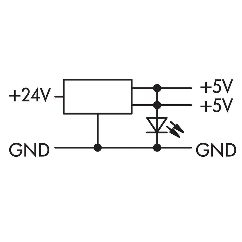 WAGO - Gleichstromversorgung DC/DC-Wandler 859-801 24V/5V, 0,5A für TS