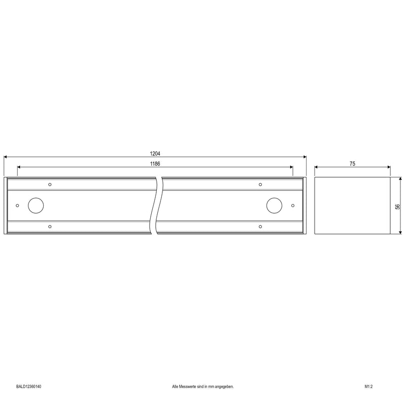 EVN Lichttechnik - Decken-/Wandleuchte LED-Anbauleuchte BALD12360140