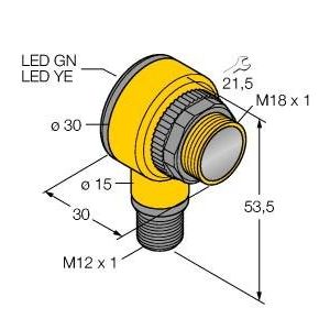 Turck - Lichttaster mit Hintergrundausblendung Reflexionslichttaster T18-2VPFF200-Q8 − 1 Stück