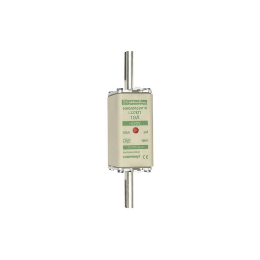 Mersen - Messersicherung Sicherungseinsatz NH aM NH0AM69V10 Gr.0 10A sfü KM − 3 Stück